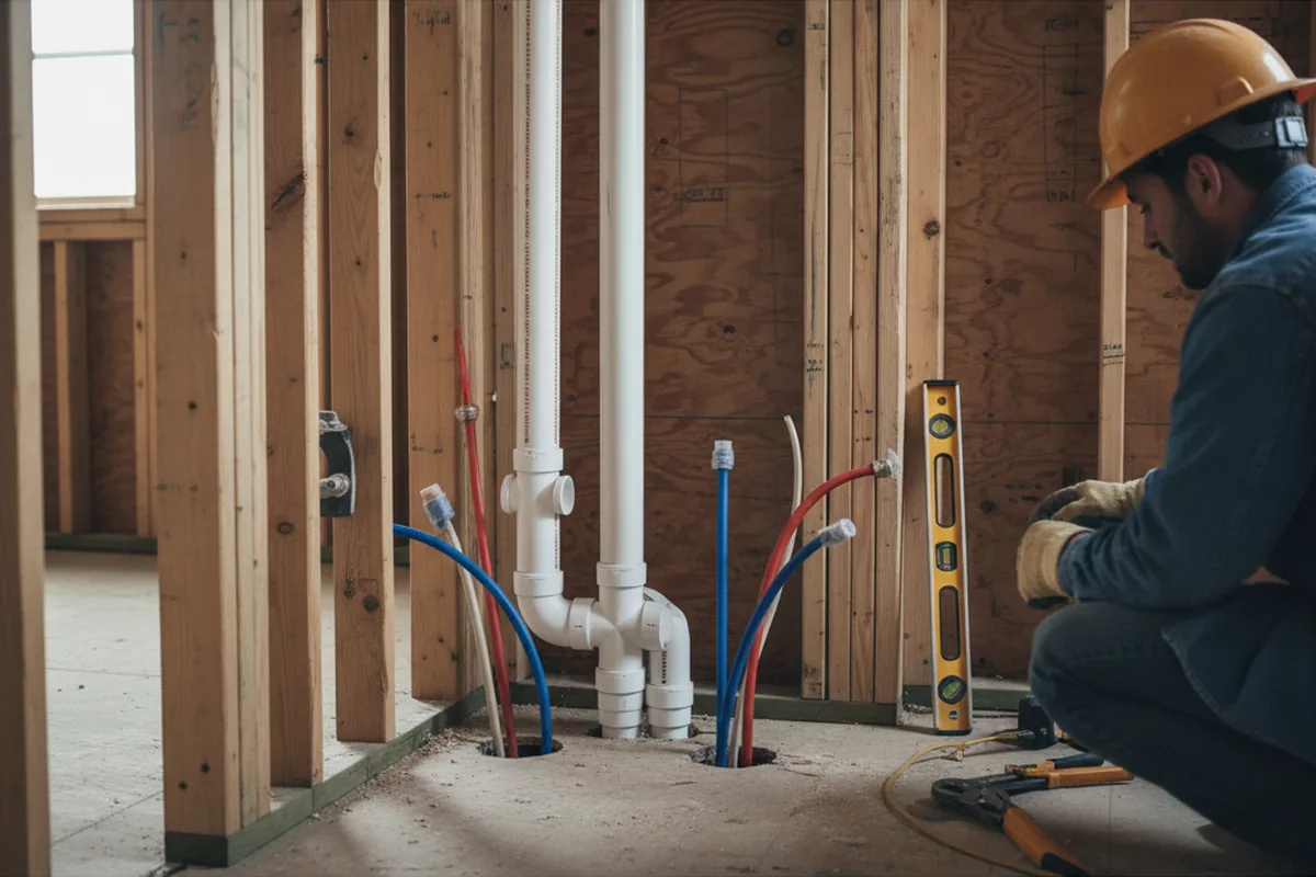 Drain and supply rough-in during Toilet Repair and Installation in Musella