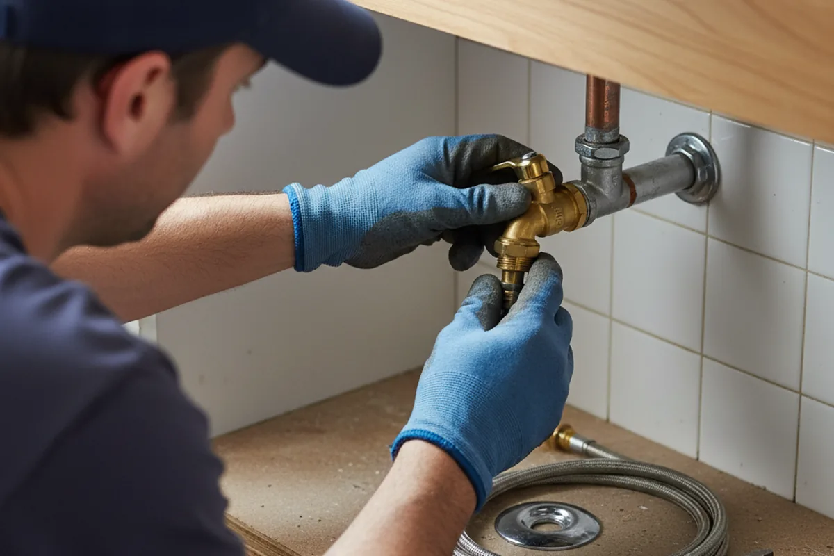 Shutoff valve and fitting work during Emergency Plumbing in Musella